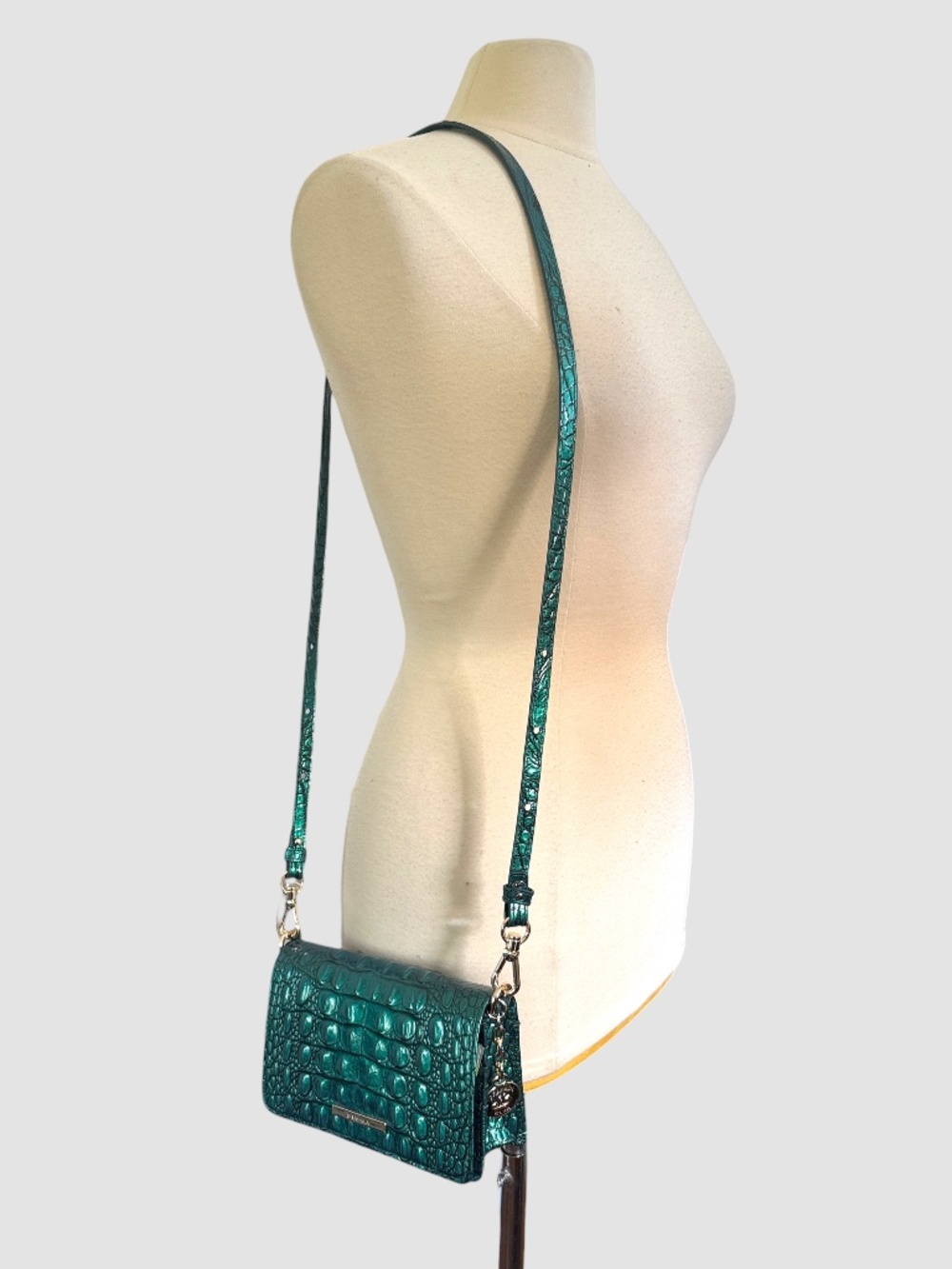 Brahmin Purse / Minuette Mystic Green Melbourne new with tags iridescent leather - Picture 3 of 11